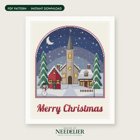 Christmas Village cross stitch pattern