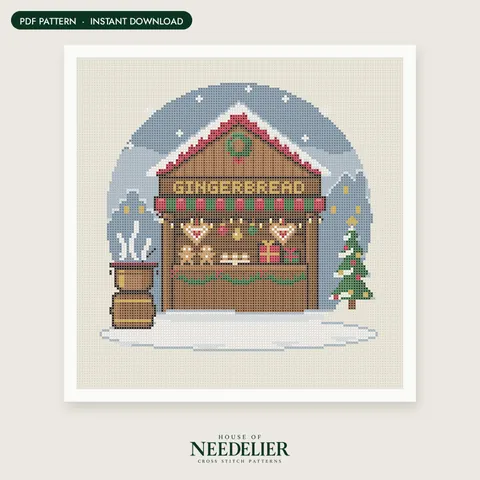The Christmas Market cross stitch pattern