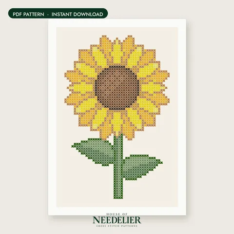 Sunny Sunflower cross stitch pattern