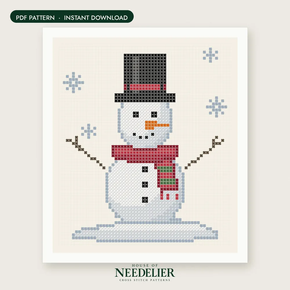Little Snowman cross stitch pattern