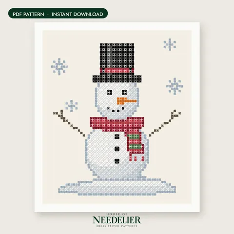 Little Snowman cross stitch pattern