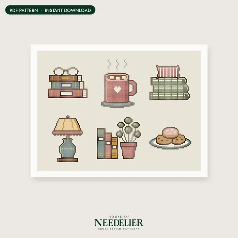 Cozy Little Things cross stitch pattern