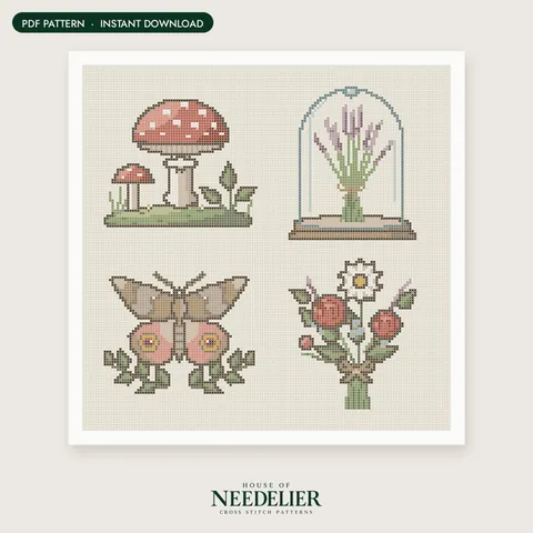 Vintage Botanical Minis cross stitch pattern