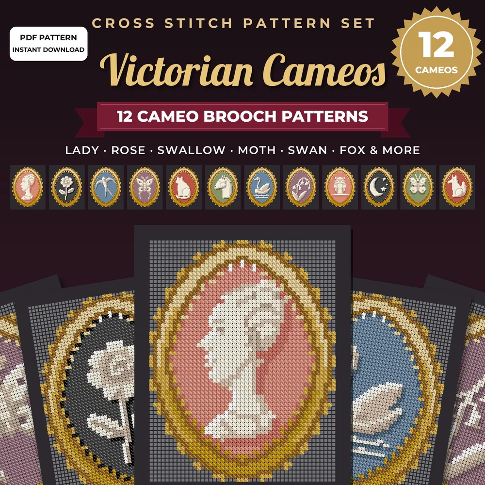 Victorian Cameos cross stitch pattern